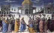 Pietro Perugino christ giving the keys to st.peter oil painting artist